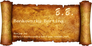 Benkovszky Bertina névjegykártya